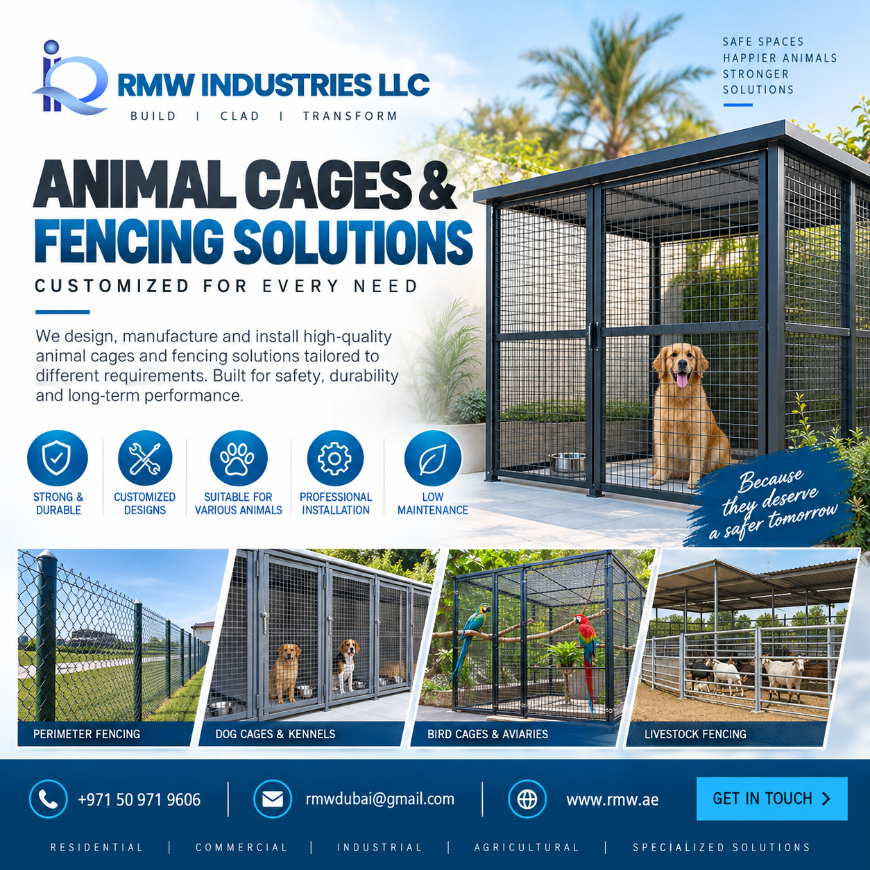 Animal Cages & Fencing in UAE by RMW Industries