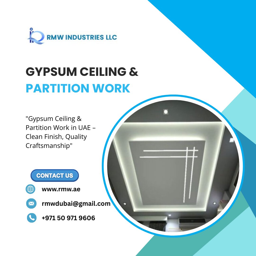 Expert Gypsum Ceiling & Partition Work in UAE